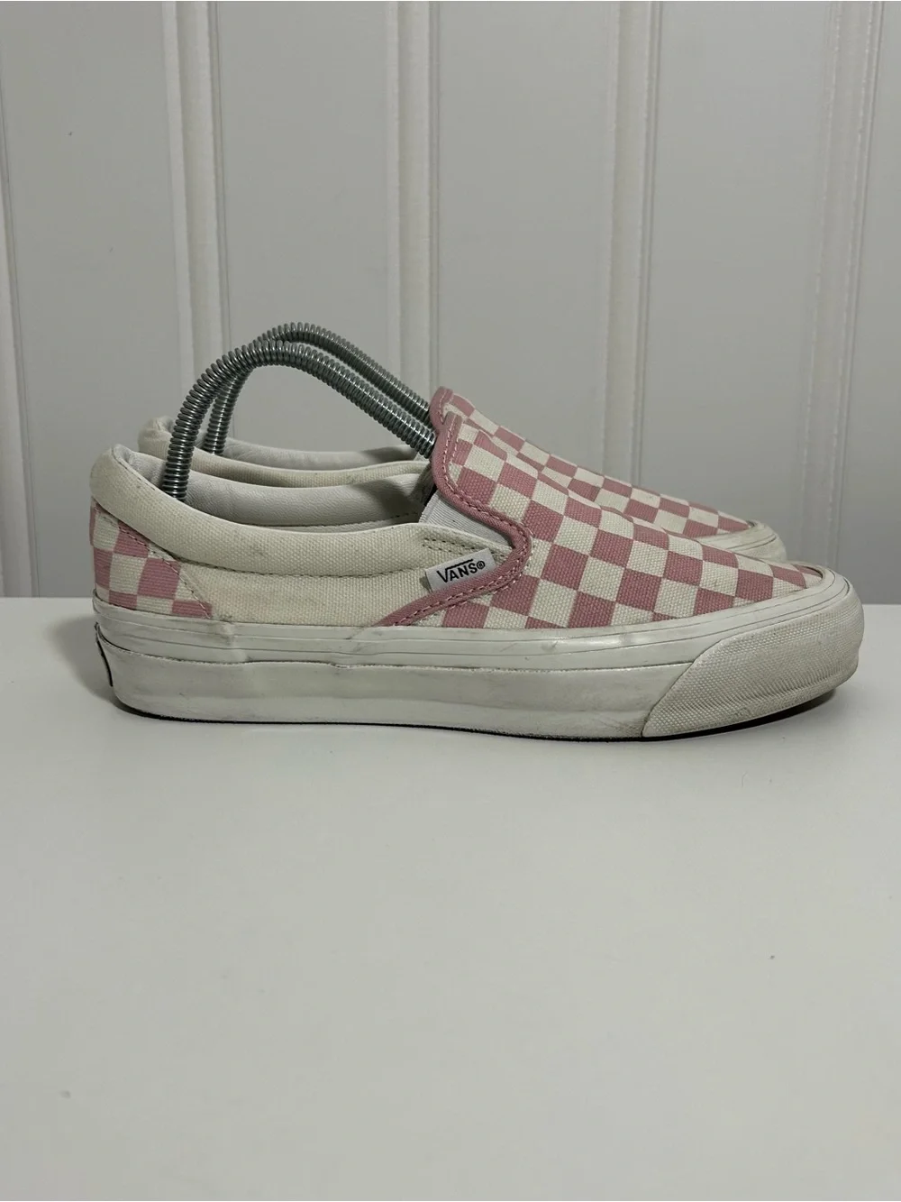 Vans Slip-On Checkerboard Sneakers - Pink/White 98 lx - Picture 1 of 8
